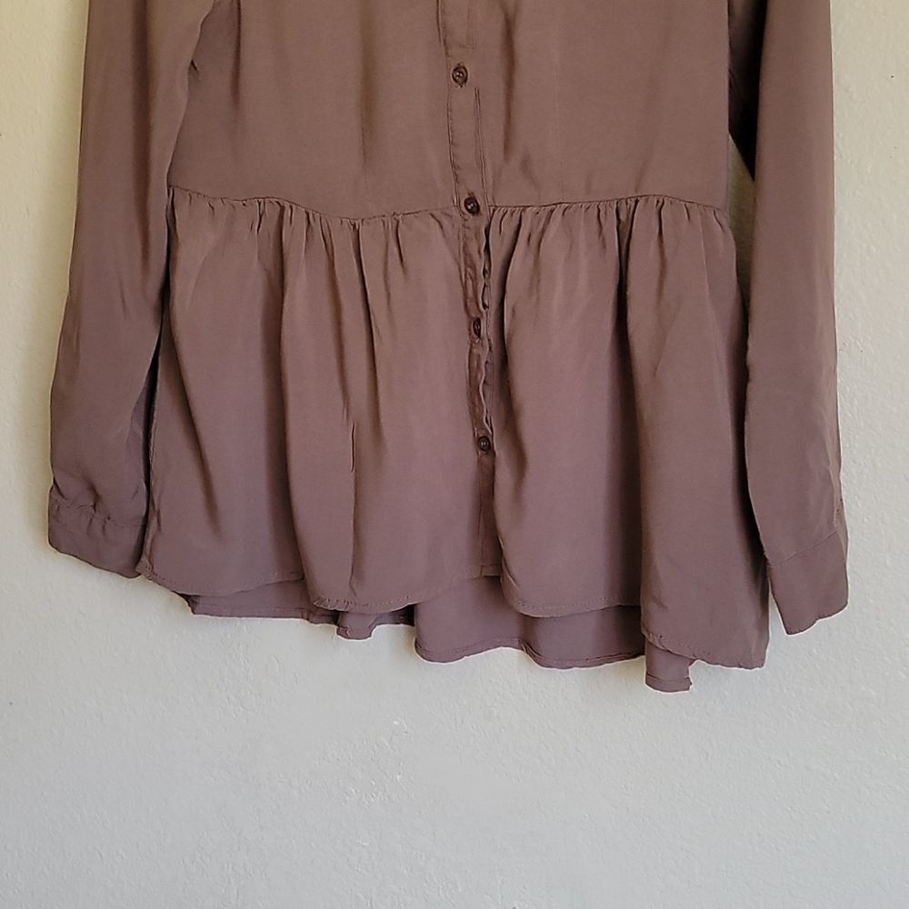BONGO blause collar with buttons size S/C brown - Picture 7 of 12
